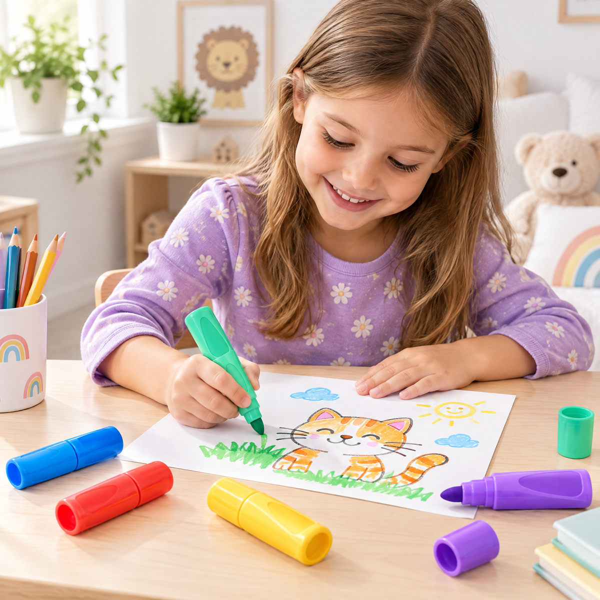 Meralnore™ Colorful Jumbo Art Markers