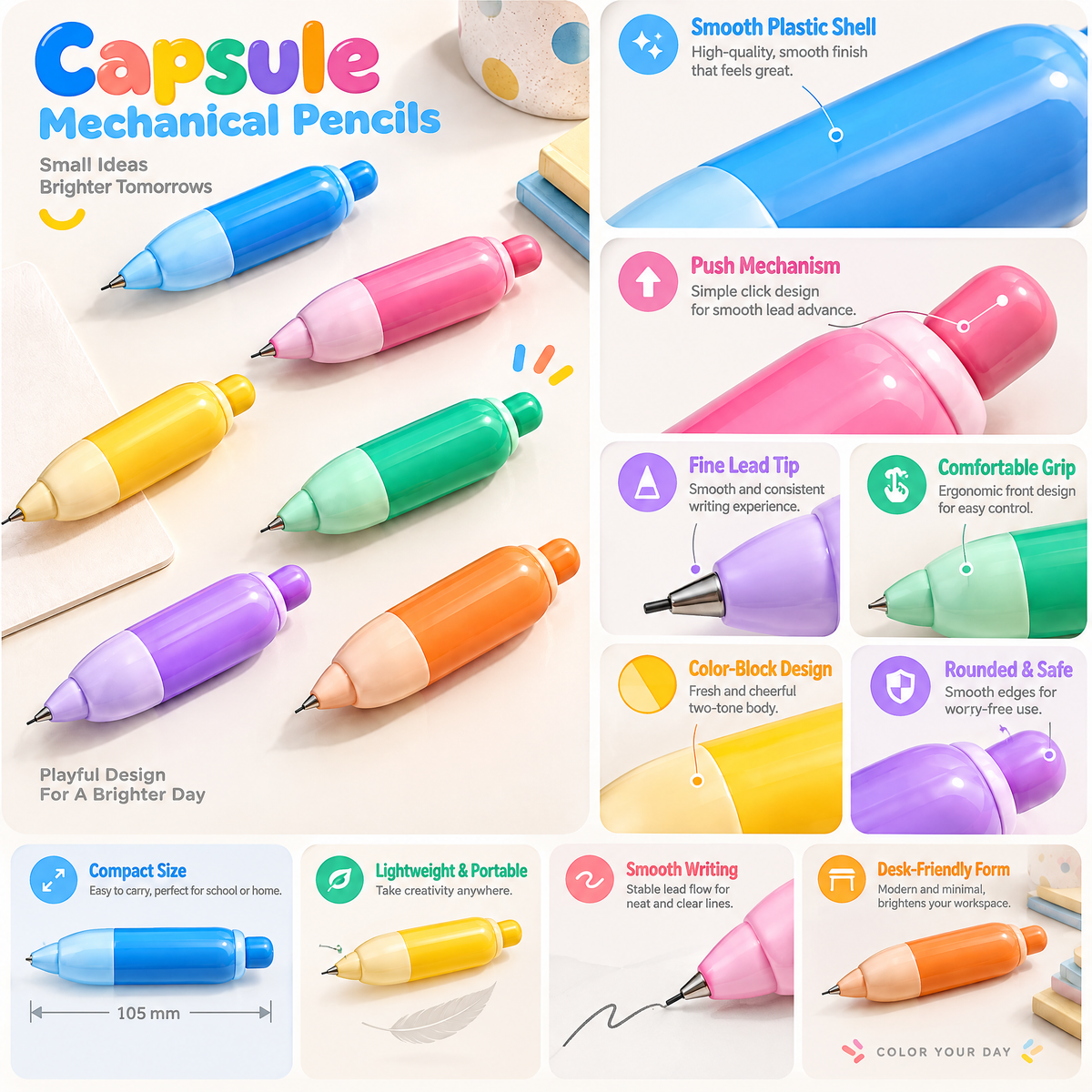 Meralnore™ Chunky Mechanical Pencil Set