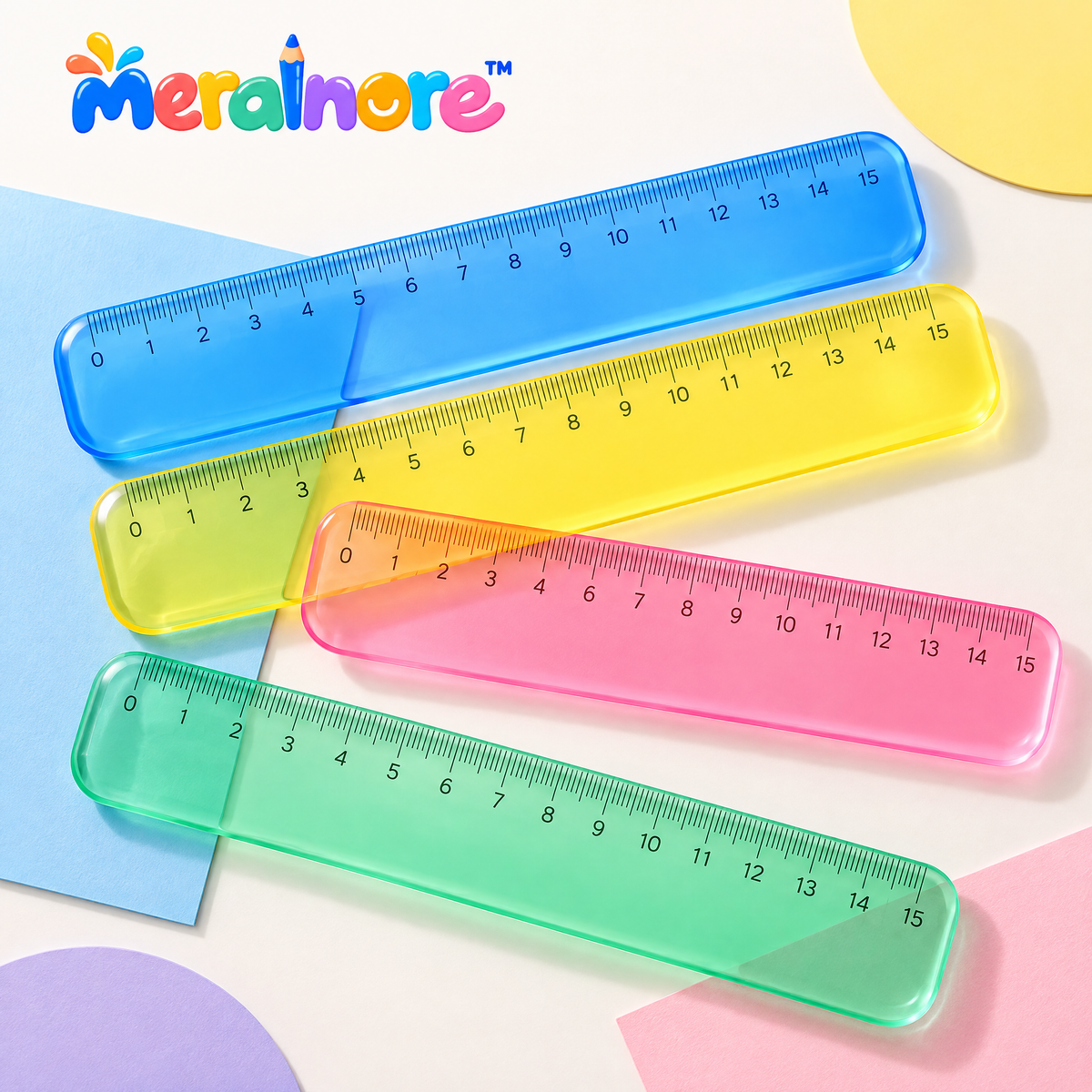 Meralnore™ Colorful Transparent Ruler Set