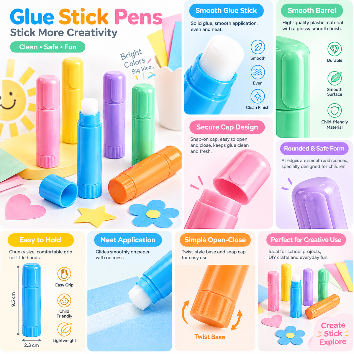 Meralnore™ Twist-Up Craft Glue Sticks