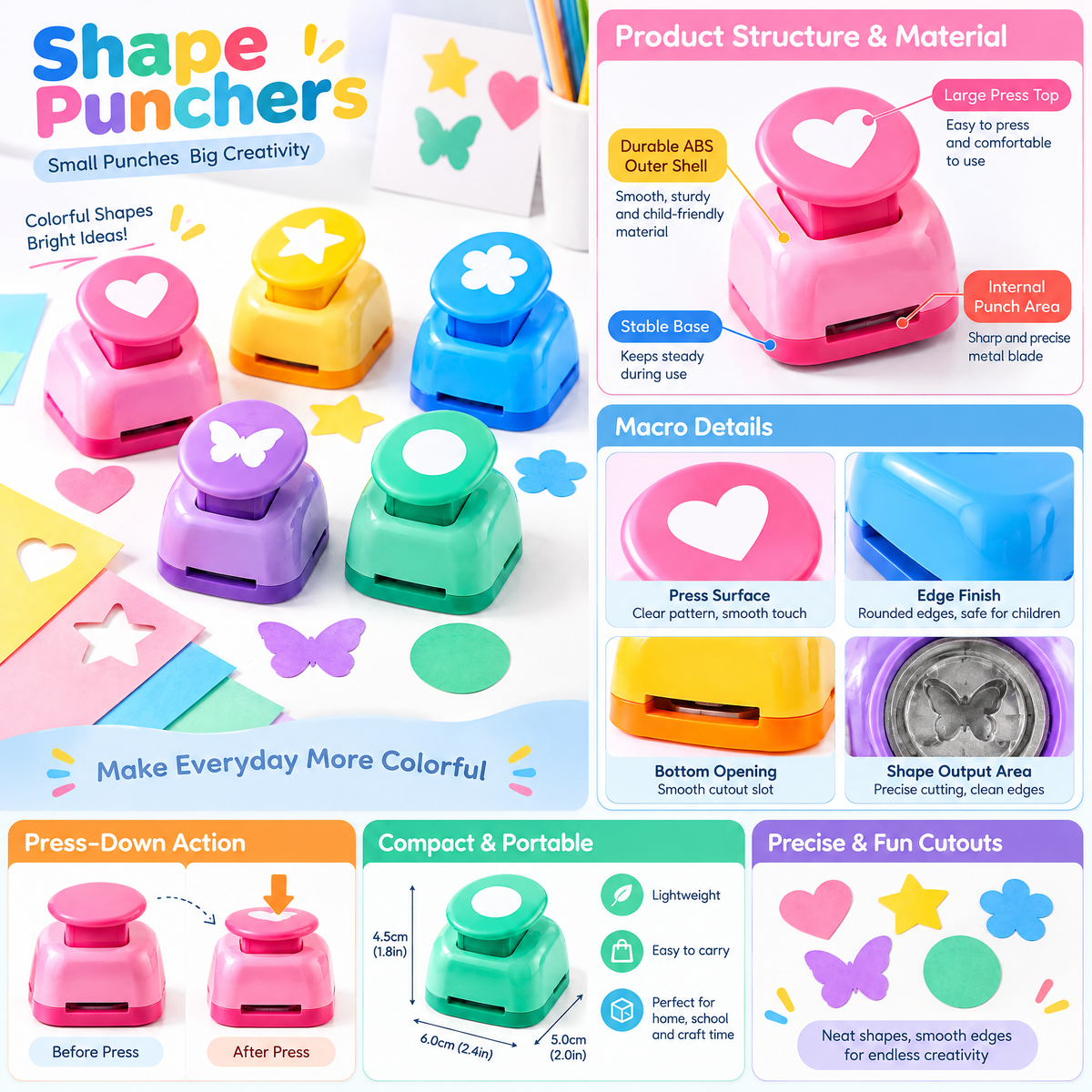 Meralnore™ Mini Craft Shape Punch Set