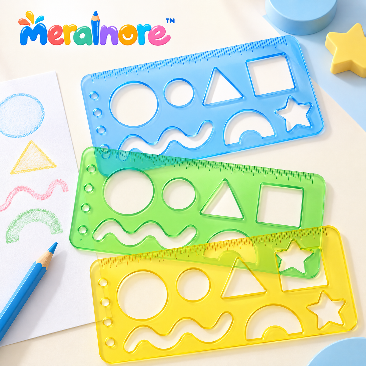 Meralnore™ Geometry Stencil Ruler Set